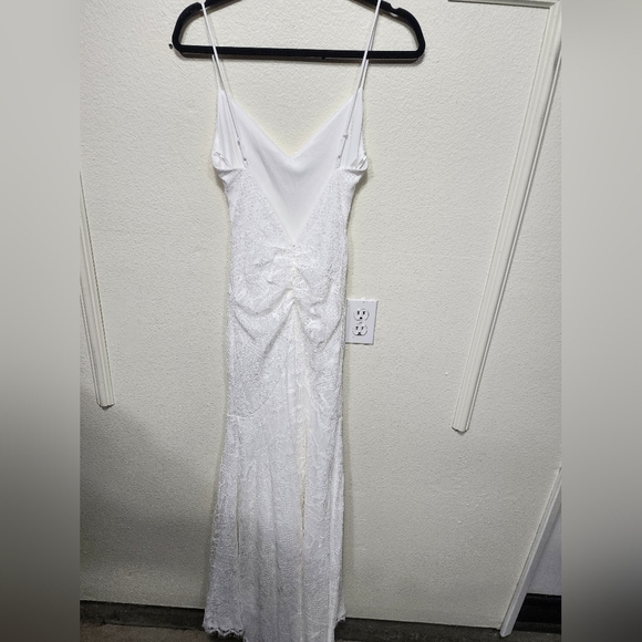 Lulu's Flawless Extravagance White Lace Trumpet Hem Maxi Dress Wedding Bride - Picture 10 of 12